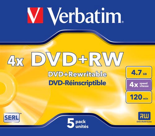 Grosbill Consommable stockage Verbatim DVD+RW/4.7GB 4x AdvSERL JewelCase 5pk