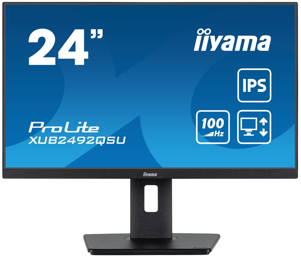 Grosbill Ecran PC Iiyama XUB2492QSU-B1 24" QHD/100Hz/IPS/0.5ms/Pivot/FS