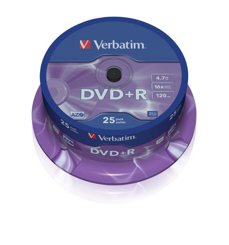 Grosbill Consommable stockage Verbatim DVD+R/4.7GB 16x AdvAZO Spdl 25pk