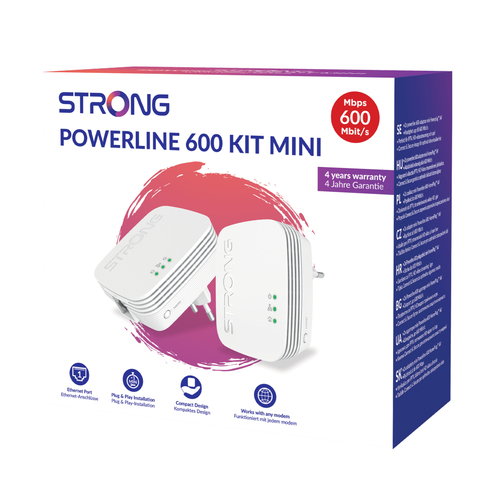 Grosbill Adaptateur CPL Strong POWERL600MINIDUO (600Mbps) - Pack de 2