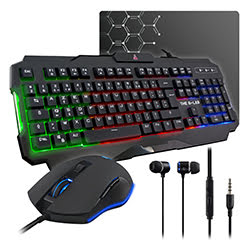 Grosbill Pack Clavier/Souris The G-LAB Combo Helium - Ecouteurs/Clavier/Souris/Tapis