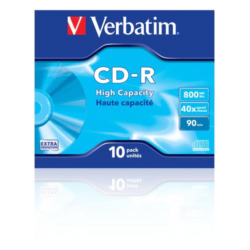 Grosbill Consommable stockage Verbatim CD-R/800MB 40x HiCap Datalife JC 10pk