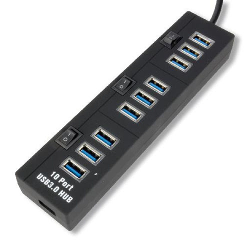 Grosbill Accessoire PC portable MCL Samar USB 3.0 hub 10 ports avec switches