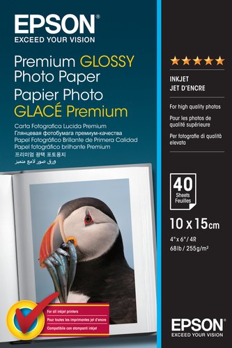 Grosbill Papier imprimante Epson Paper/Prem Glossy 100x150mm 255gm2 40sh