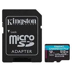 Grosbill Carte mémoire Kingston Micro SDHC 512Go C10 A2 V30 + Adapt SDCG3/512GB