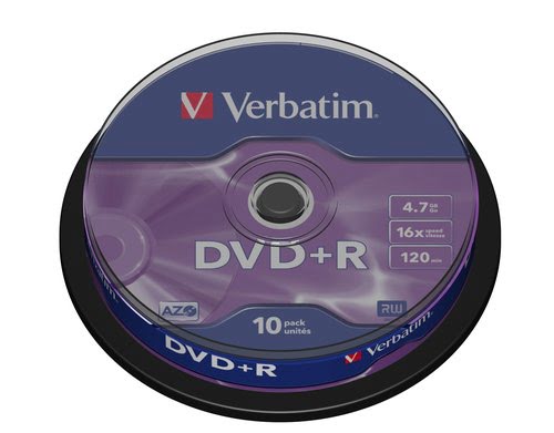 Grosbill Consommable stockage Verbatim DVD+R/4.7GB 16x AdvAZO Spdl 10pk