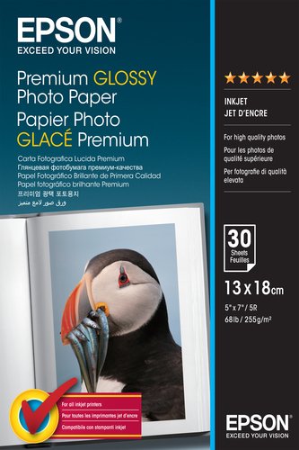 Grosbill Papier imprimante Epson Paper/Prem Glossy 130x180mm 255gm2 30sh