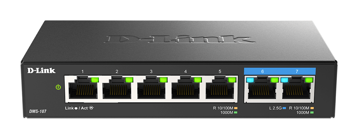Grosbill Switch D-Link 5 Ports Gigabit + 2 Ports 2.5G - DMS-107/E