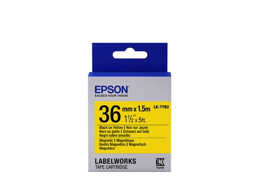 Grosbill Papier imprimante Epson Label/LK-7YB2 Magnetic 36mmx1.5m BK/YL