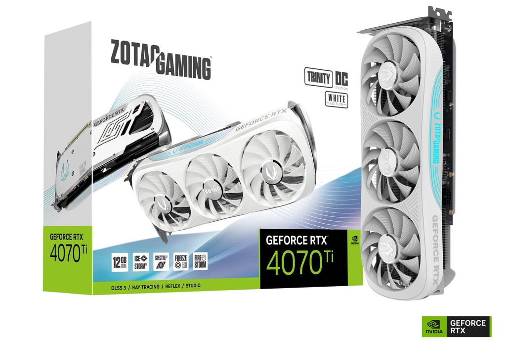 Grosbill Carte graphique ZOTAC RTX 4070 Ti Trinity OC white - 4070Ti/12G/HDMI/DP