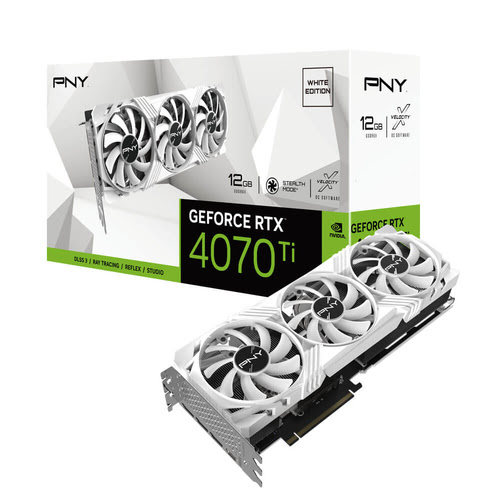 Grosbill Carte graphique PNY RTX 4070 Ti 12GB VERTO Triple Fan White Edition 