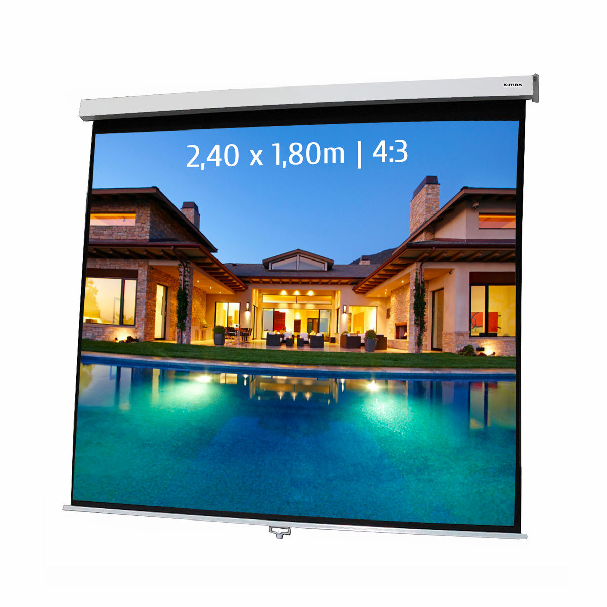 Ecran de projection manuel 2.4x1.8m 4:3 - Ecran de projection Kimex International - 0