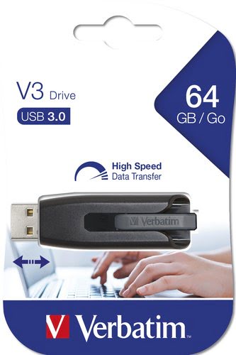 USB Memory/Verbatim V3 USB3.0 64GB Black - Achat / Vente sur grosbill-pro.com - 3