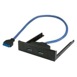 Panneau Frontal 2 ports USB3.0 sur emplacement 3.5 - Connectique PC - 0