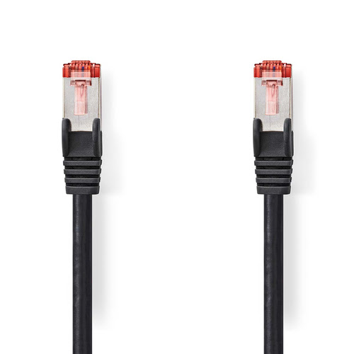 Grosbill Connectique réseau Nedis Cable RJ45 male/male - CAT6 S/FTP - Noir - 1m