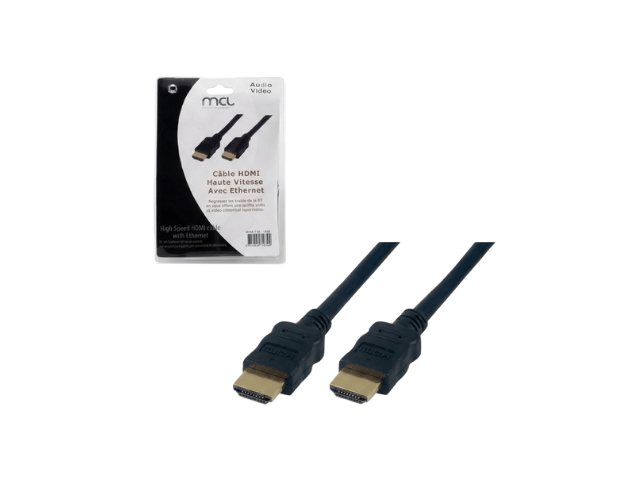 Câble HDMI HighSpeed+Ethernet mâle/mâle - 2m-Noir#