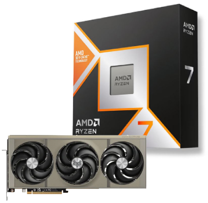 Ryzen 7 9800X3D + Radeon RX 9070 XT GAMING OC 16GB#