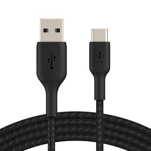 USB-A to USB-C Cable Braided 1M Black - Achat / Vente sur grosbill-pro.com - 4