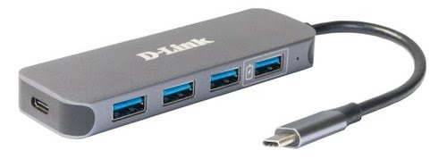 Grosbill Hub D-Link 5 Ports - USB-C vers USB 3.0/USB-C Power delivery 