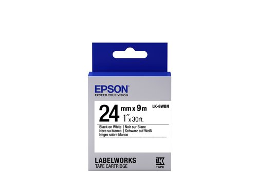 Grosbill Consommable imprimante Epson TAPE LK-6WBN STD BLK-/WHT 24/9