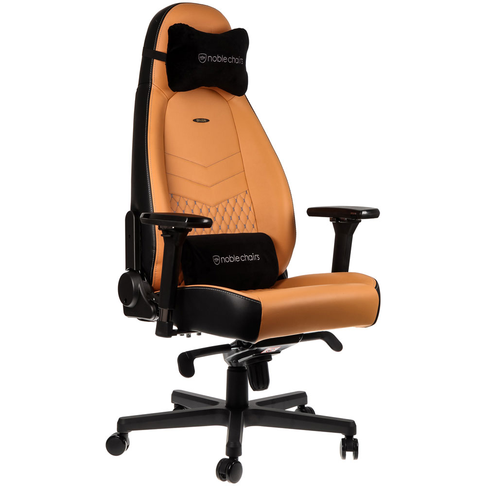 NobleChairs ICON Cuir veritable Cognac/Noir - Siège PC Gamer - 0