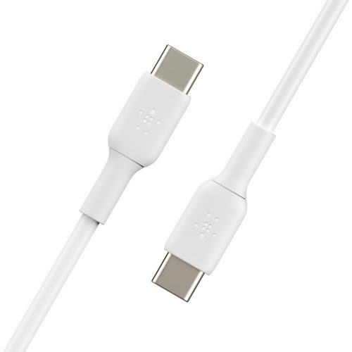 USB-C to USB-C Cable 2M White - Connectique PC - grosbill-pro.com - 1