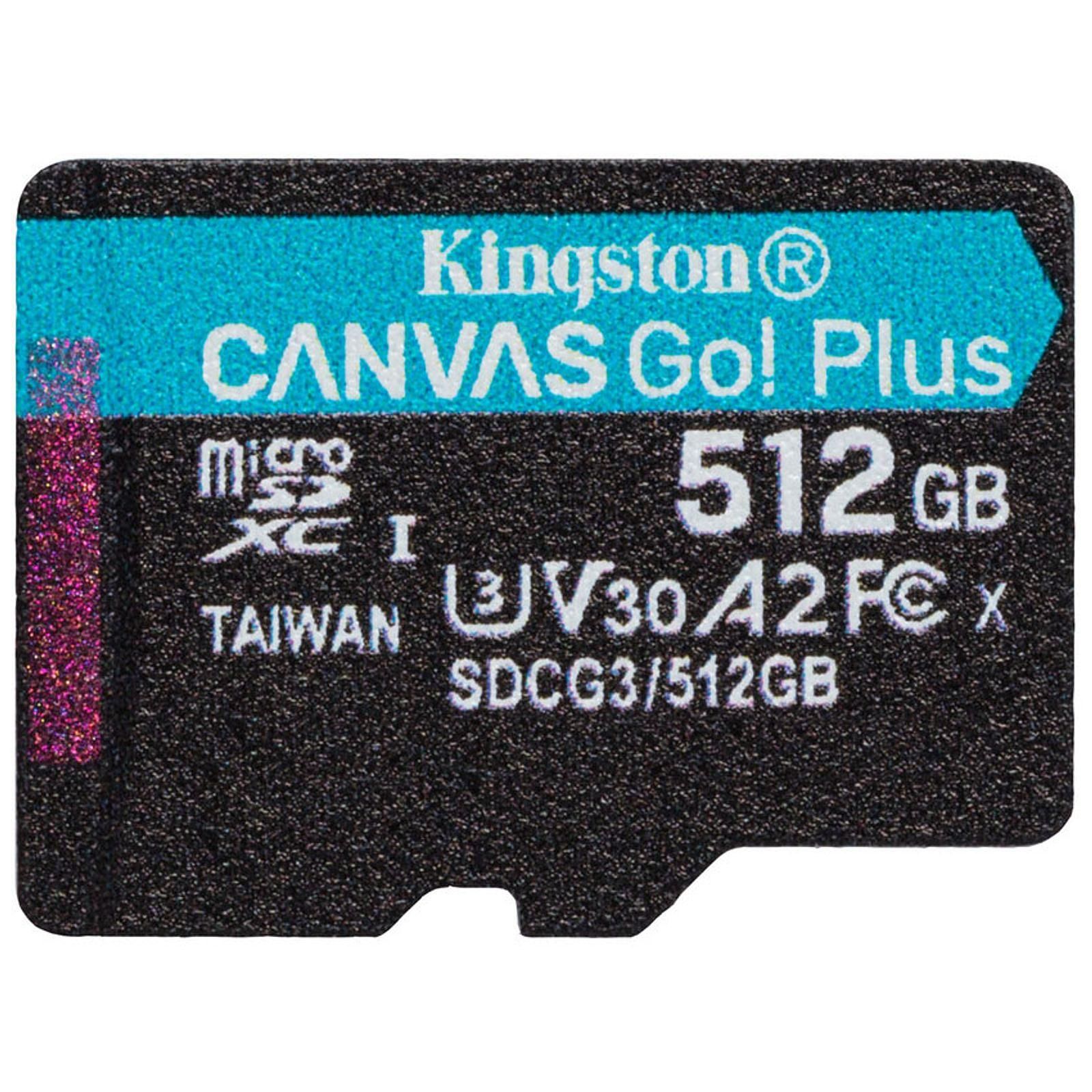 Kingston Micro SDHC 512Go C10 A2 V30 + Adapt - Carte mémoire - 1