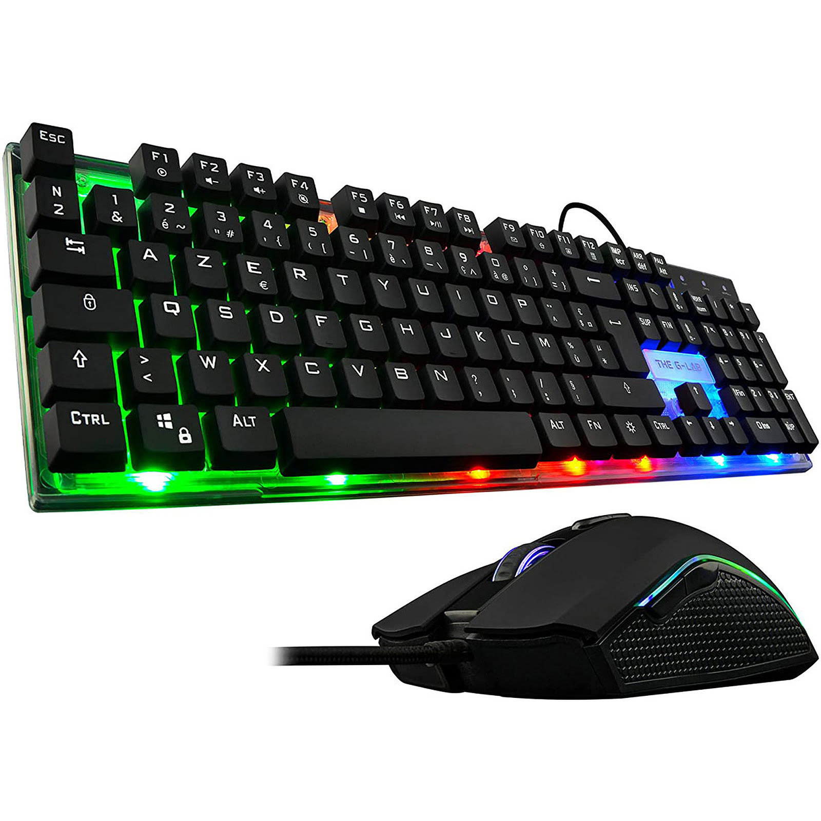 Pack Gamer 4en1 (Clavier/Souris/Casque/Tapis) The G-Lab Combo Argon  Evolution RGB (Noir) pour professionnel, 1fotrade Grossiste informatique