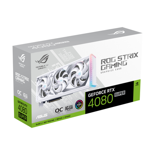 Asus GeForce ROG STRIX RTX 4080 SUPER O16G Blanche - Carte graphique - 12