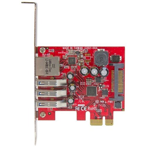 3Pt PCIe USB 3.0 Card+Gigabit Ethernet - Achat / Vente sur grosbill-pro.com - 1