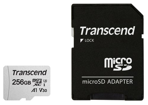 Grosbill Carte mémoire Transcend 256GB microSD w/adapter UHS-I U3 A1