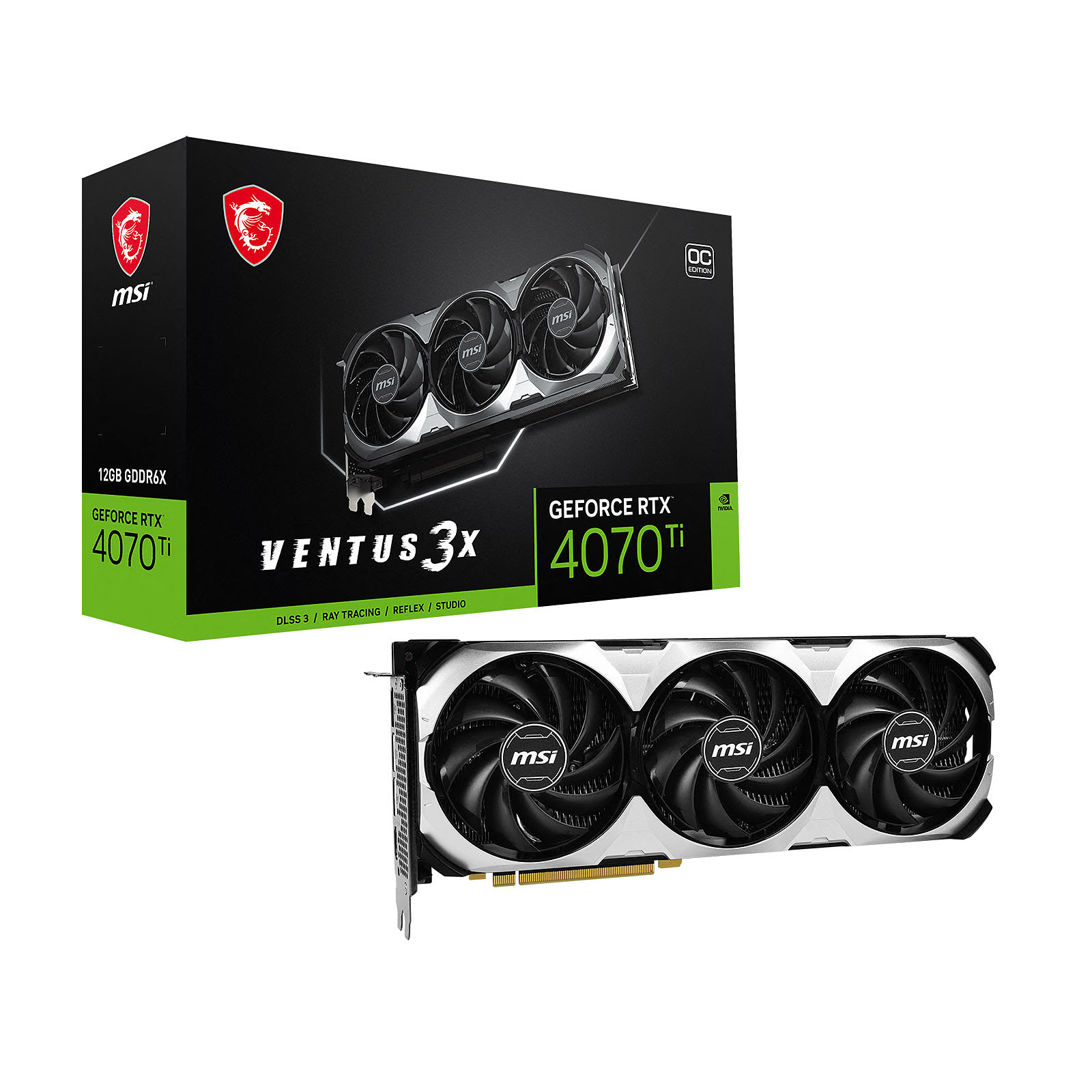 MSI GeForce RTX 4070 Ti VENTUS 3X E 12G OC  - Carte graphique MSI - 0