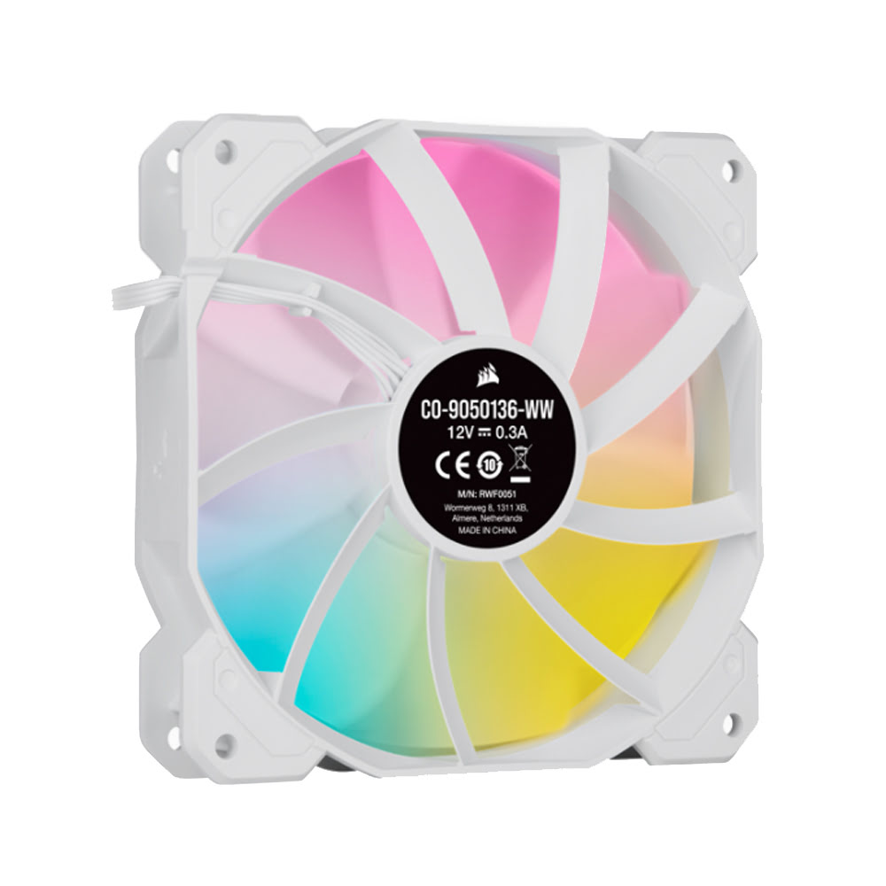 Corsair iCUE SP120 Elite RGB White - Ventilateur boîtier Corsair - 1