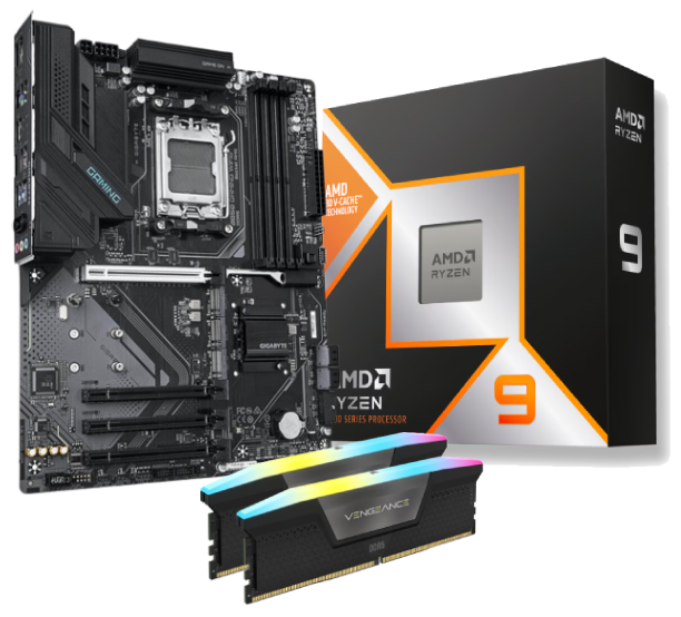 Ryzen 9 9950X3D+B850 GAMING WF6+Vengeance RGB 32Go
