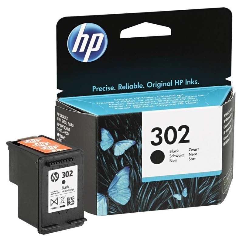 Cartouche d'encre Noir HP 302 - F6U66AE pour imprimante Jet d'encre HP - 0