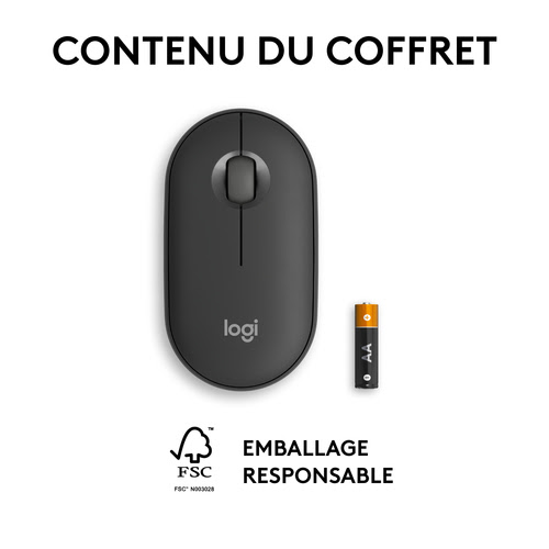 Logitech PEBBLE M350S Graphite - Souris PC Logitech - grosbill-pro.com - 9