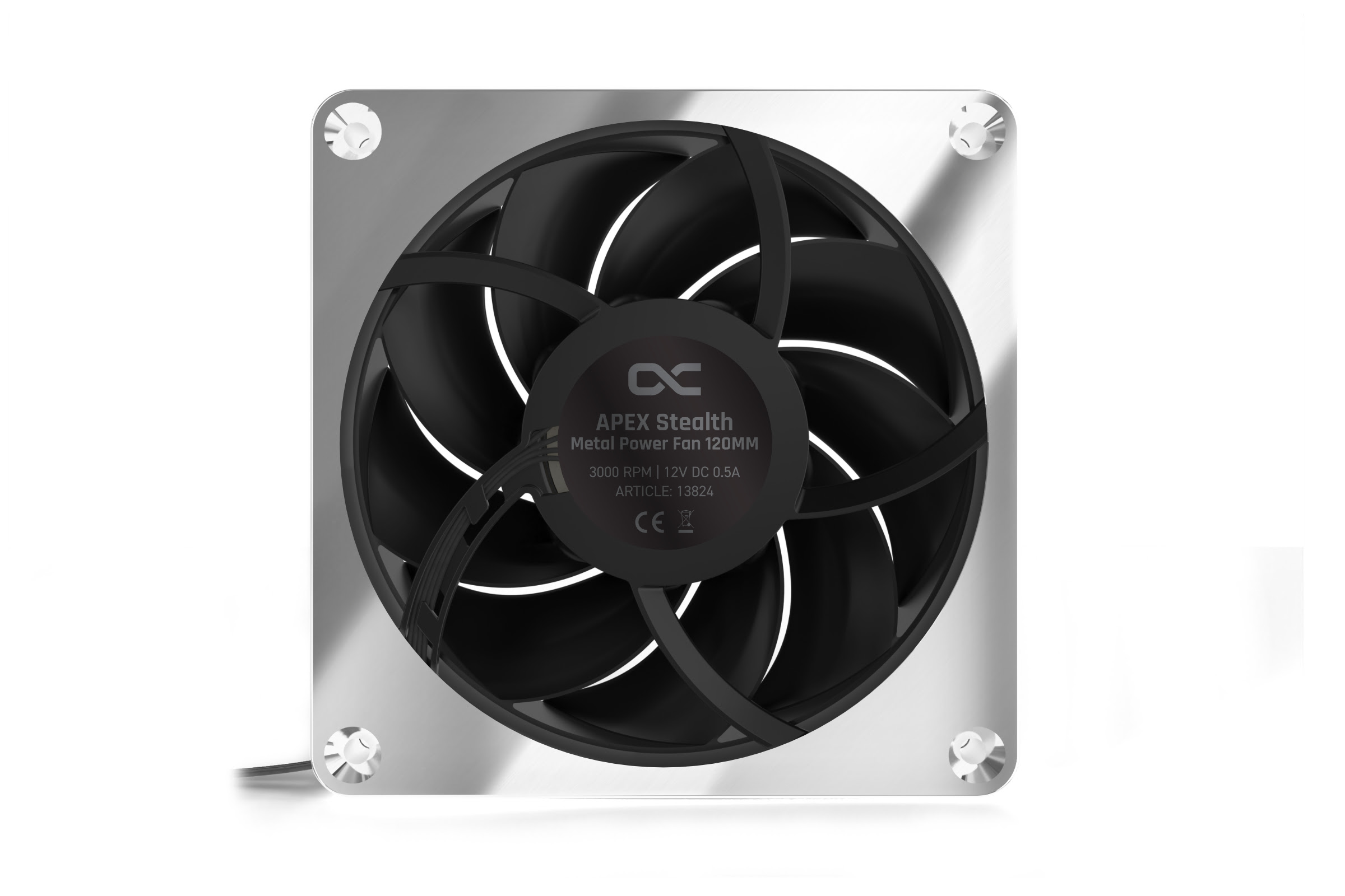 Alphacool Apex Stealth Metal 120mm-3000rpm Chrome Pack de 3# - Ventilateur boîtier - 6