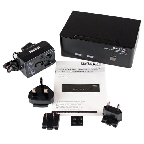 2 Port DVI VGA Dual Monitor KVM Switch - Achat / Vente sur grosbill-pro.com - 3