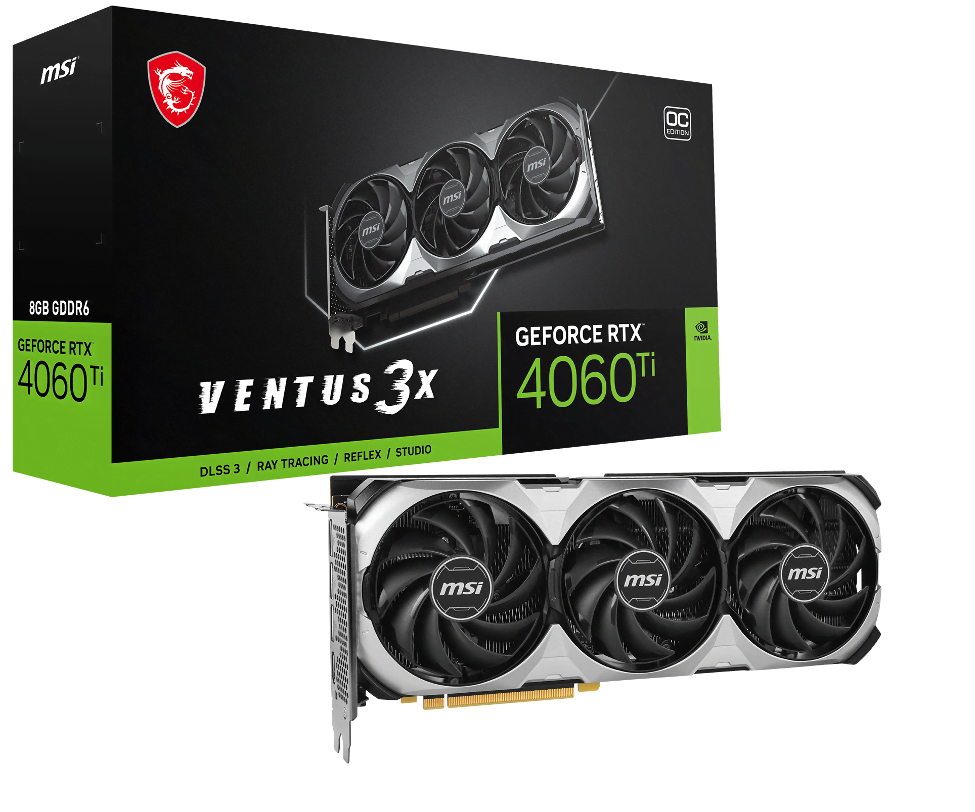 MSI GeForce RTX 4060 Ti VENTUS 3X 8G OC  - Carte graphique MSI - 0