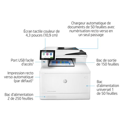  Color LaserJet Ent MFP M480f Printer (3QA55A#B19) - Achat / Vente sur grosbill-pro.com - 6