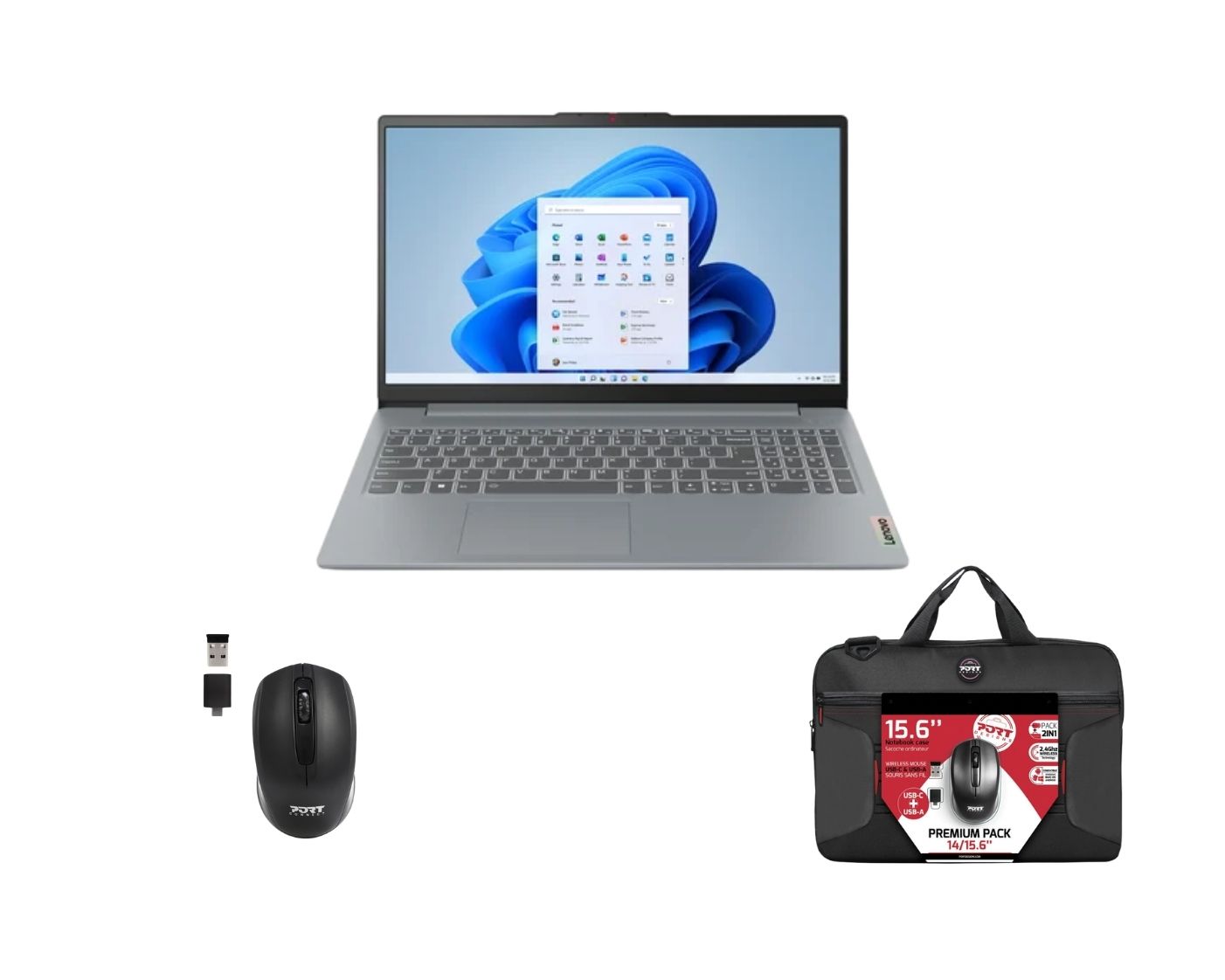 IdeaPad 15.6"/N100/8Go/128Go/W11S + sac souris