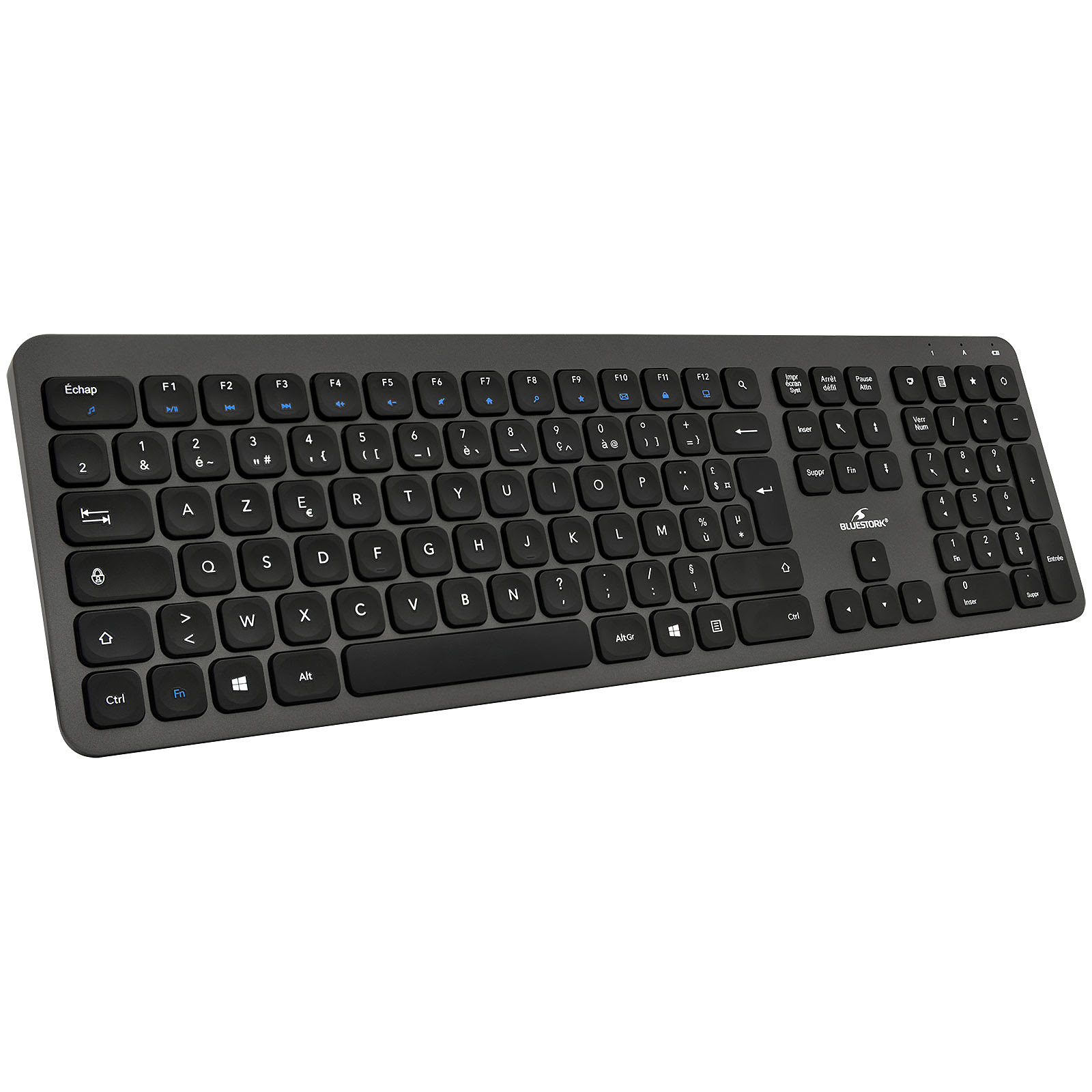 BlueStork - Pack Clavier et Souris sans Fil Grapheme - Wireless avec Smart  Dongle - Clics Silencieux - Design Ultra Slim - Ergonomique - Rechargeable  - Blanc - AZERTY FR : : Informatique