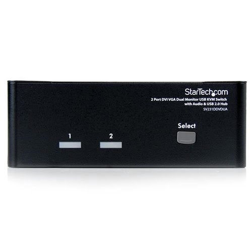 2 Port DVI VGA Dual Monitor KVM Switch - Achat / Vente sur grosbill-pro.com - 1