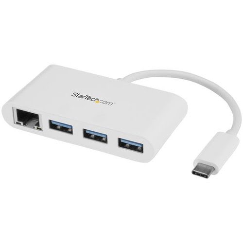 Grosbill Switch StarTech 3 Port USB C Hub w/GbE - C to A USB 3.0
