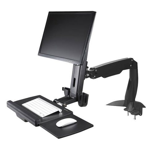 Monitor Arm Height Adjustable Sit Stand - Achat / Vente sur grosbill-pro.com - 2
