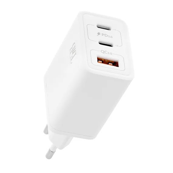 Chargeur secteur 2xUSB-C PD + 1xQC USB-A 65W