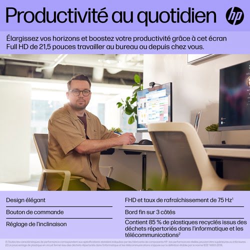 HP P22h G5 FHD Monitor - Achat / Vente sur grosbill-pro.com - 15