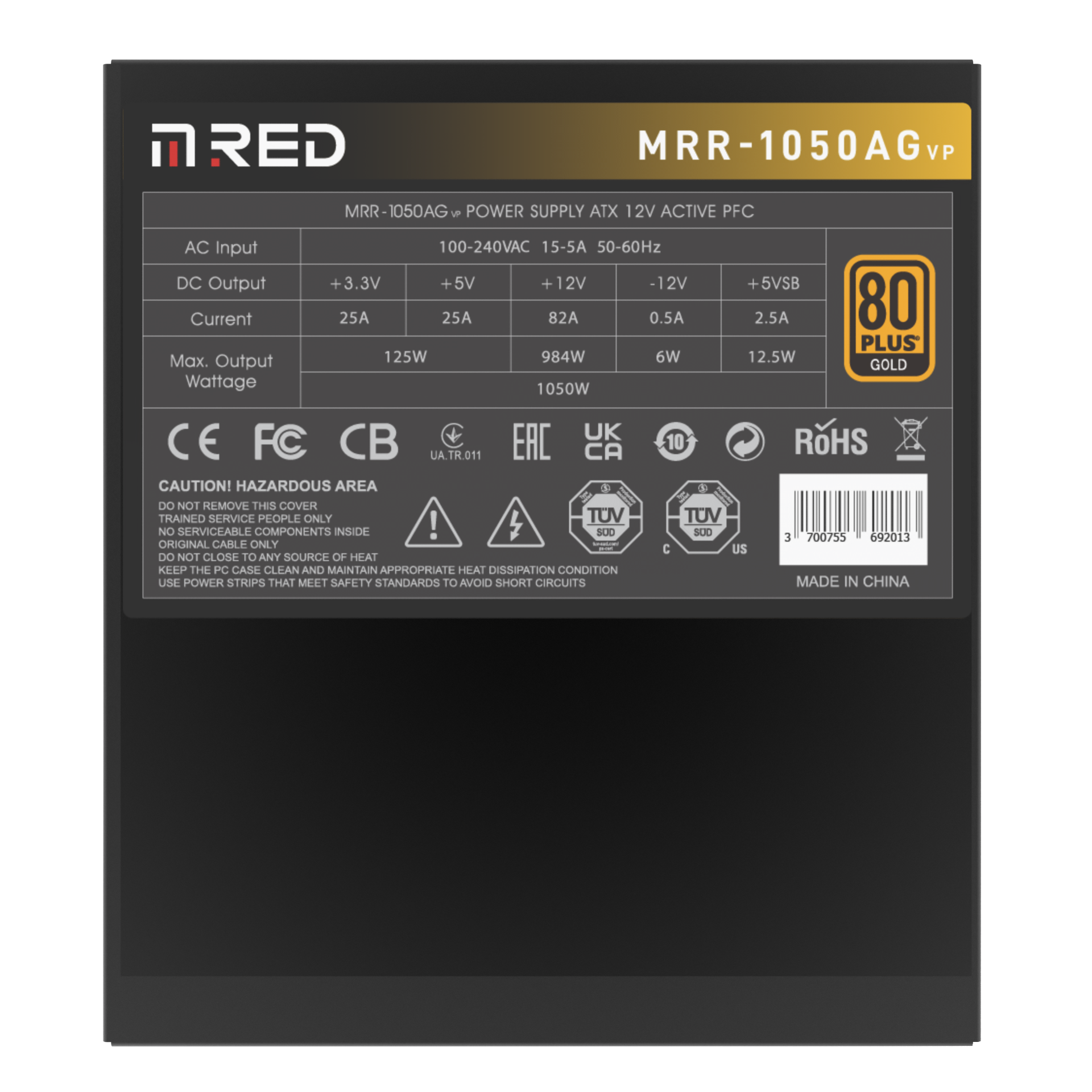 M.RED 80+ Gold (1050W) - Alimentation M.RED - grosbill-pro.com - 5