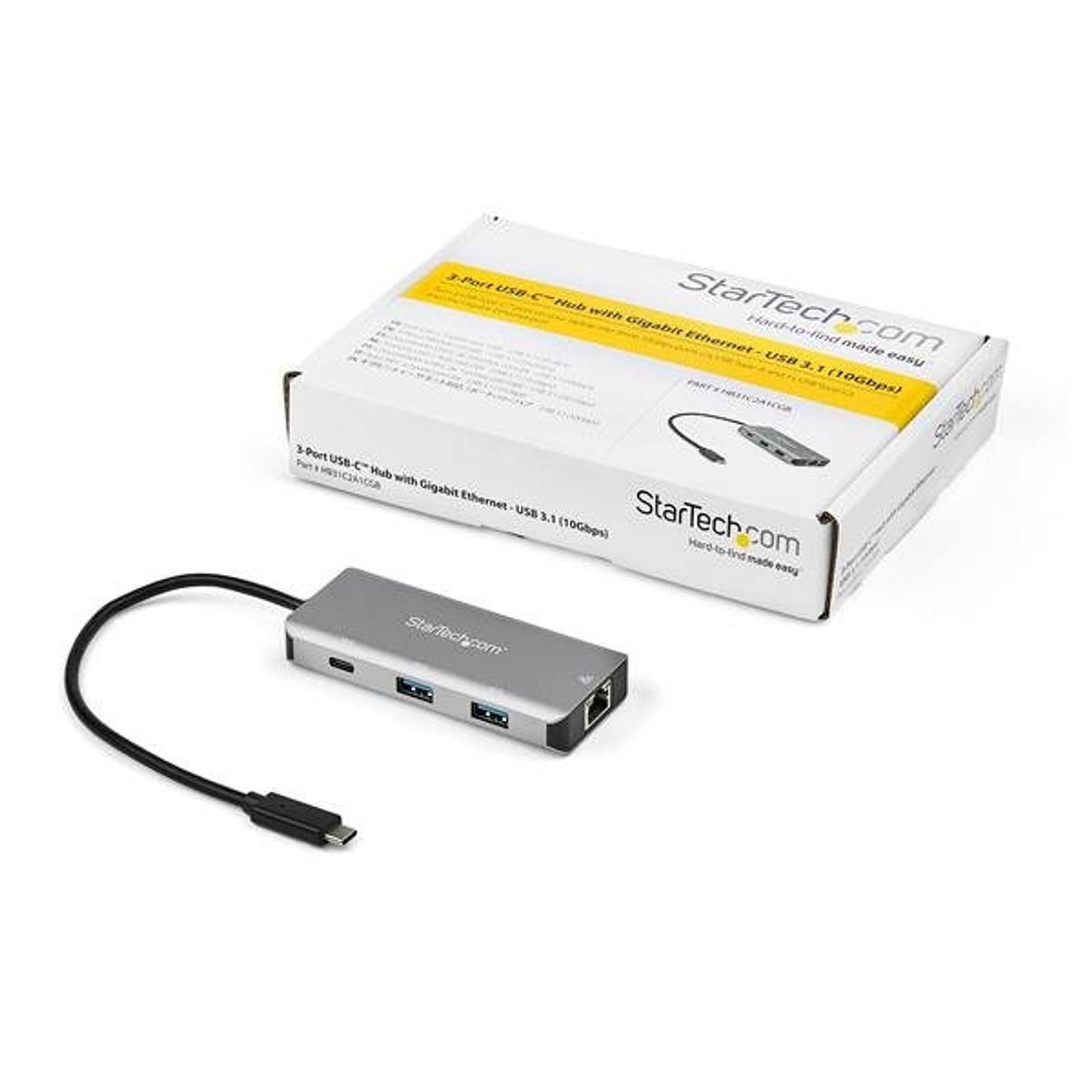 StarTech Hub USB-C - 3 ports USB - 1 port GbE  - Hub StarTech - 1