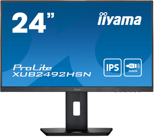 Grosbill Ecran PC Iiyama XUB2492HSN-B5 24" FHD/75Hz/IPS/4ms/USB-C DOCK RJ45
